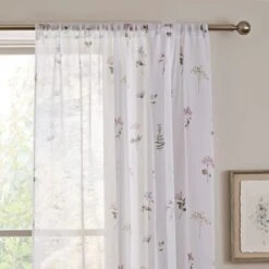 Pressed Floral Slot Top Voile Panel -Home Furnishing Store 30755387