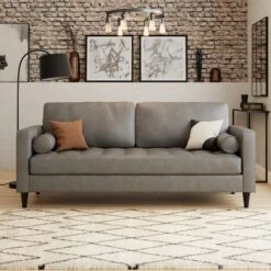 Zoe Distressed Faux Leather 3 Seater Sofa -Home Furnishing Store 30766227