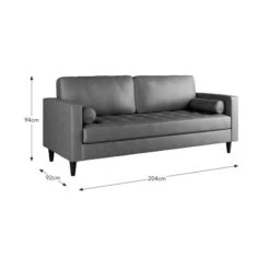 Zoe Distressed Faux Leather 3 Seater Sofa -Home Furnishing Store 30766233 alt09