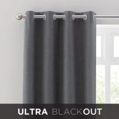Touch Of Linen Ultra Blackout Eyelet Curtains -Home Furnishing Store 30769345
