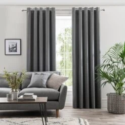Touch Of Linen Ultra Blackout Eyelet Curtains -Home Furnishing Store 30769345 alt01