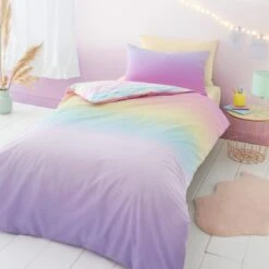 Rainbow Ombre Duvet Cover And Pillowcase Set -Home Furnishing Store 30792067