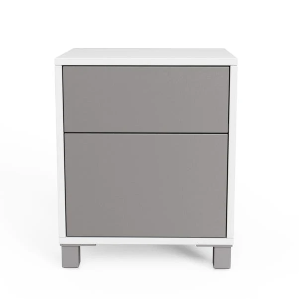 LED Smart Click 1 Door & 1 Door Lamp Table, White & Grey 6 LED Smart Click 1 Door & 1 Door Lamp Table, White & Grey - Image 4