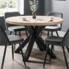 Berwick 4 Seater Round Dining Table, Black