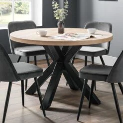 Berwick 4 Seater Round Dining Table, Black