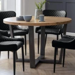 Brooklyn 4 Seater Round Dining Table, Oak 12 Brooklyn 4 Seater Round Dining Table, Oak -Home Furnishing Store 30794154