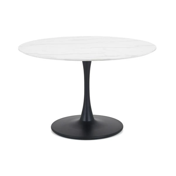 Holland 4 Seater Round Pedestal Dining Table, Black & White 4 Holland 4 Seater Round Pedestal Dining Table, Black & White - Image 2
