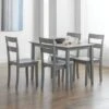 Kobe 4 Seater Rectangular Small Dining Table With 4 Chairs, Grey 2 Kobe 4 Seater Rectangular Small Dining Table With 4 Chairs, Grey -Home Furnishing Store 30794285