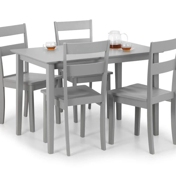 Kobe 4 Seater Rectangular Small Dining Table With 4 Chairs, Grey 4 Kobe 4 Seater Rectangular Small Dining Table With 4 Chairs, Grey - Image 2