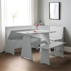 Newport 4 Seater Rectangular Corner Dining Table With 2 Benches 32 Newport 4 Seater Rectangular Corner Dining Table With 2 Benches -Home Furnishing Store 30794328 alt01