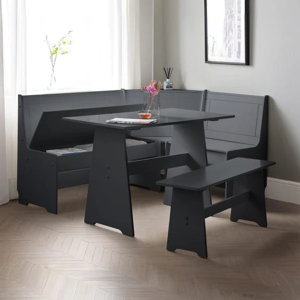 Newport 4 Seater Rectangular Corner Dining Table With 2 Benches 4 Newport 4 Seater Rectangular Corner Dining Table With 2 Benches - Image 2