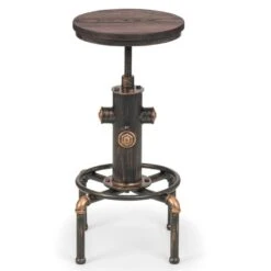 Rockport Pipework Adjustable Height Bar Stool, Mocha -Home Furnishing Store 30794350 alt02