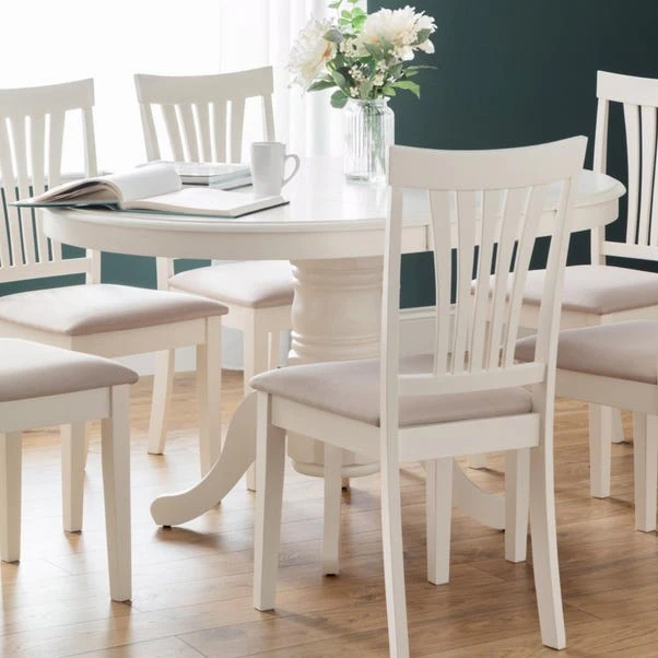 Stanmore 4-6 Seater Round Extendable Dining Table, Off White 3 Stanmore 4-6 Seater Round Extendable Dining Table, Off White