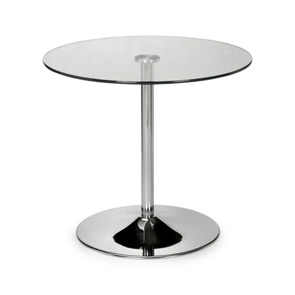 Kudos 4 Seater Round Glass Top Pedestal Dining Table, Silver 4 Kudos 4 Seater Round Glass Top Pedestal Dining Table, Silver - Image 2