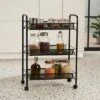 Black Mesh 3 Tier Storage Trolley