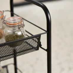 Black Mesh 3 Tier Storage Trolley 7 Black Mesh 3 Tier Storage Trolley -Home Furnishing Store 30795874 alt02