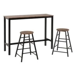 Athens 2 Seater Rectangular Bar Table With 2 Stools -Home Furnishing Store 30799063 alt02