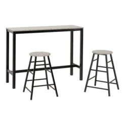 Athens 2 Seater Rectangular Bar Table With 2 Stools -Home Furnishing Store 30799064 alt02