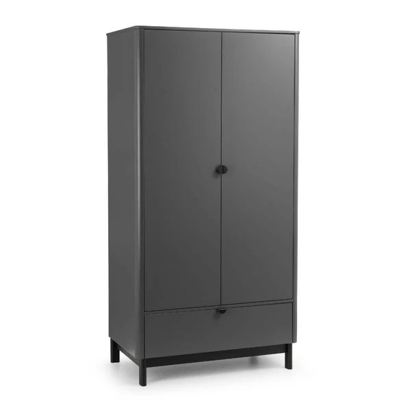 Chloe Double 1 Drawer Wardrobe, Grey 5 Chloe Double 1 Drawer Wardrobe, Grey - Image 3