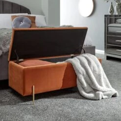 Mystica Velour Ottoman Storage Bench -Home Furnishing Store 30811453 alt03