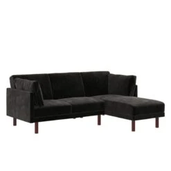 Clair Velvet Sprung Seat Corner Chaise Double Sofa Bed -Home Furnishing Store 30812092 alt02