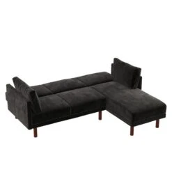 Clair Velvet Sprung Seat Corner Chaise Double Sofa Bed -Home Furnishing Store 30812092 alt03