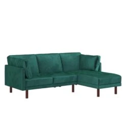 Clair Velvet Sprung Seat Corner Chaise Double Sofa Bed -Home Furnishing Store 30812093 alt02
