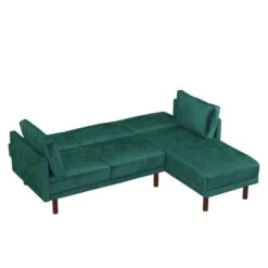 Clair Velvet Sprung Seat Corner Chaise Double Sofa Bed -Home Furnishing Store 30812093 alt03