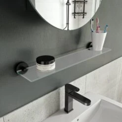 Epsom Flexi-FixTM Matt Black Glass Shelf -Home Furnishing Store 30814810 alt04