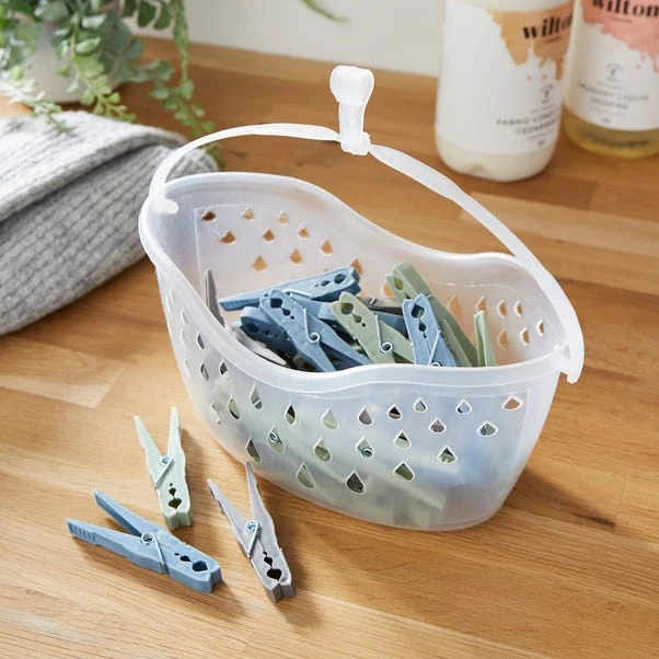 Pack Of 36 Basic Plastic Pegs In Basket 3 Pack Of 36 Basic Plastic Pegs In Basket