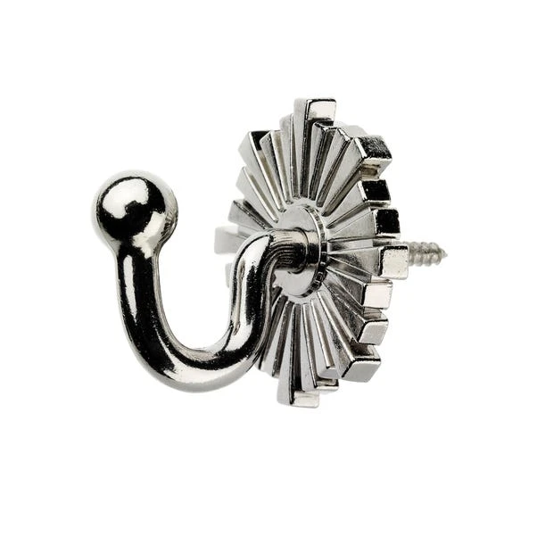 Art Deco Backplate Curtain Tieback Hooks 4 Art Deco Backplate Curtain Tieback Hooks - Image 2