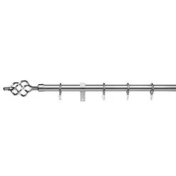 Universal Cage Extendable Metal Curtain Pole With Rings -Home Furnishing Store 30817659
