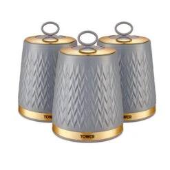 Set Of 3 Tower Empire Kitchen Canisters -Home Furnishing Store 30822148