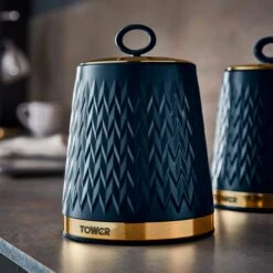 Set Of 3 Tower Empire Kitchen Canisters -Home Furnishing Store 30822150 alt04