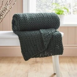 Chunky Knit Recycled Throw 130cm X 170cm 37 Chunky Knit Recycled Throw 130cm X 170cm -Home Furnishing Store 30826699