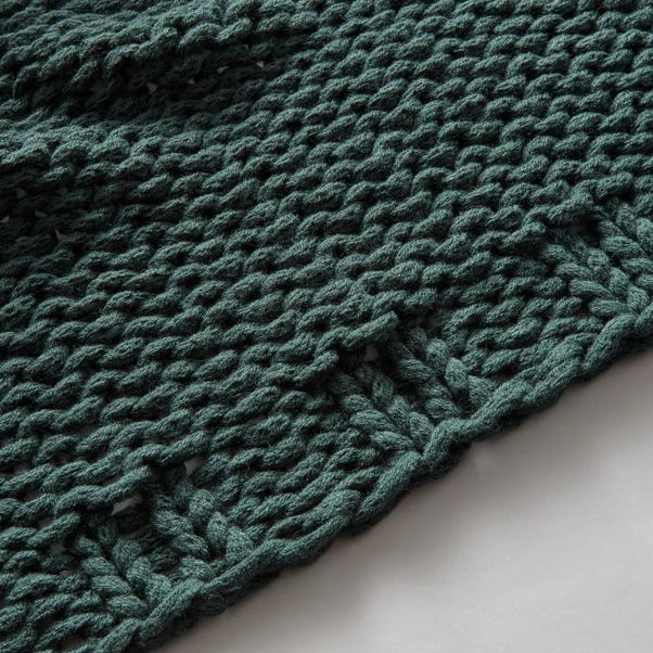 Chunky Knit Recycled Throw 130cm X 170cm 21 Chunky Knit Recycled Throw 130cm X 170cm - Image 19
