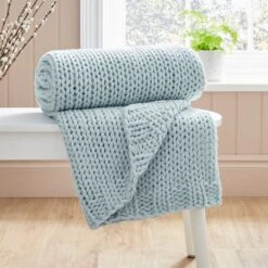 Chunky Knit Recycled Throw 130cm X 170cm 32 Chunky Knit Recycled Throw 130cm X 170cm -Home Furnishing Store 30826700