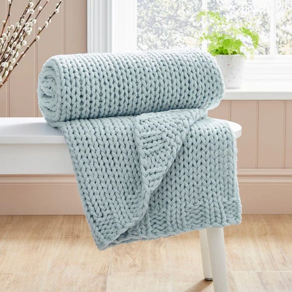 Chunky Knit Recycled Throw 130cm X 170cm 13 Chunky Knit Recycled Throw 130cm X 170cm - Image 11
