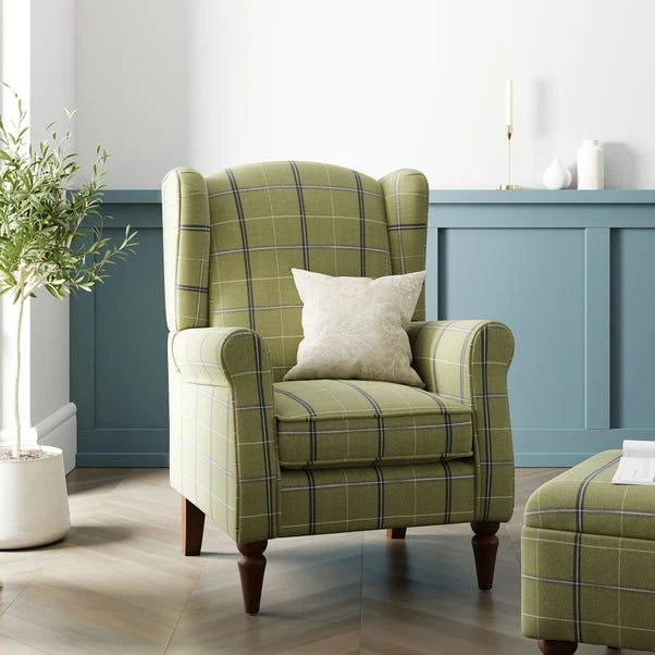 Oswald Check Armchair, Green 3 Oswald Check Armchair, Green