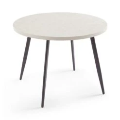 Zuri 4 Seater Round Dining Table, Concrete Effect -Home Furnishing Store 30829513 alt03