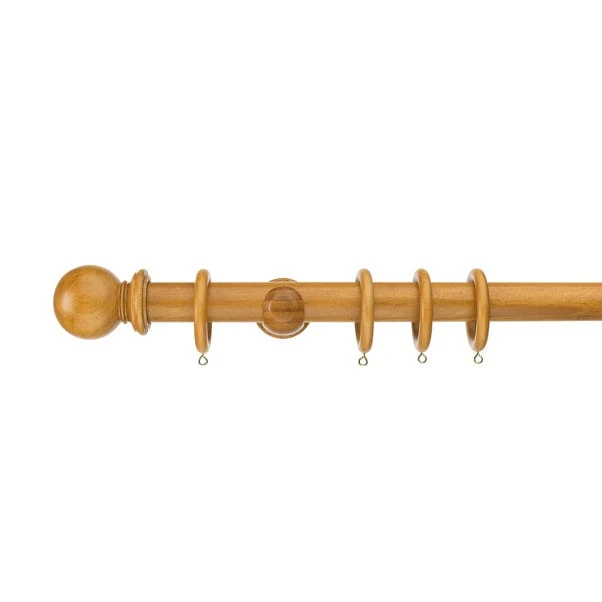 Sherwood Ball Finial Fixed Wooden Curtain Pole With Rings 11 Sherwood Ball Finial Fixed Wooden Curtain Pole With Rings - Image 9