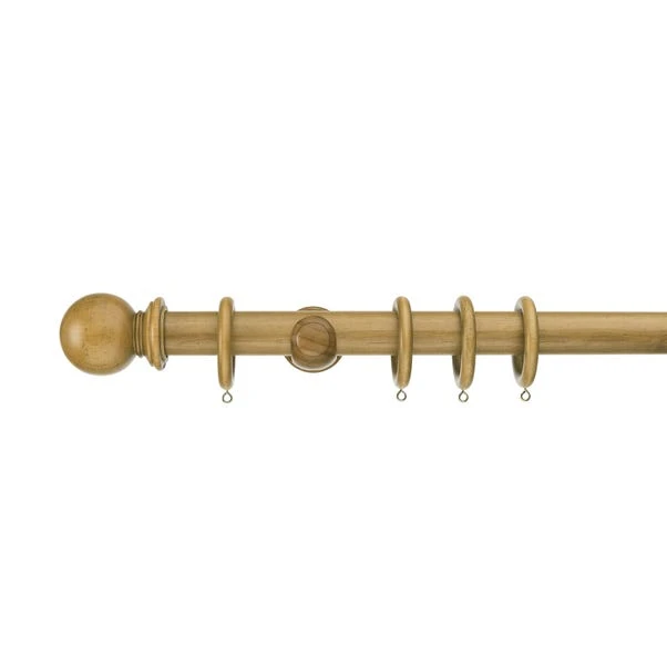 Sherwood Ball Finial Fixed Wooden Curtain Pole With Rings 9 Sherwood Ball Finial Fixed Wooden Curtain Pole With Rings - Image 7