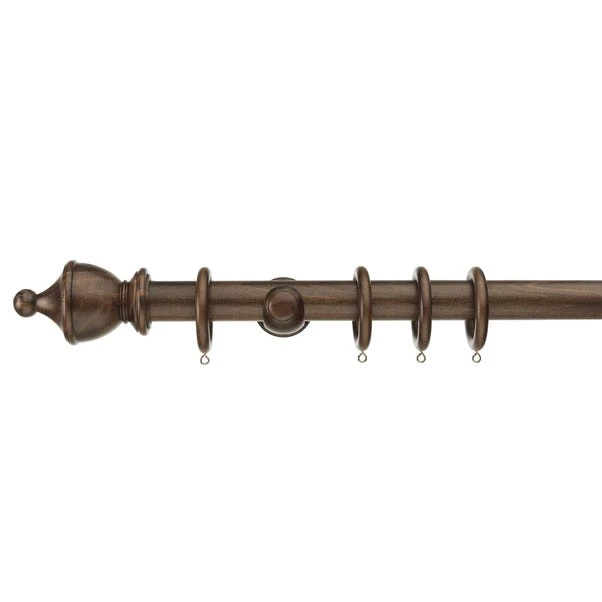 Sherwood Urn Finial Fixed Wooden Curtain Pole With Rings 11 Sherwood Urn Finial Fixed Wooden Curtain Pole With Rings - Image 9