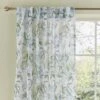 Tropical Leaf Hidden Tab Top Single Voile Panel -Home Furnishing Store 30831719