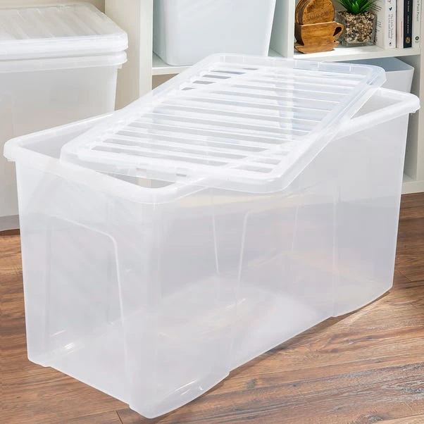 Wham Crystal Set Of 3 Clear Boxes & Lids, 110L 4 Wham Crystal Set Of 3 Clear Boxes & Lids, 110L - Image 2