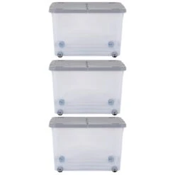 Wham Set Of 3 Storage Boxes With Wheels & Lid -Home Furnishing Store 30839240 alt06