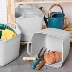 Wham Flexi-Store Set Of 3 Grey Tubs, 15L