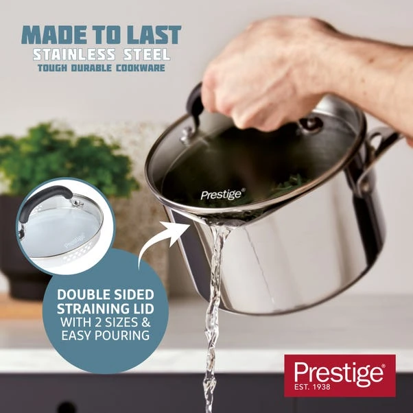 Prestige Made To Last Stainless Steel Saucepan, 18cm 5 Prestige Made To Last Stainless Steel Saucepan, 18cm - Image 3