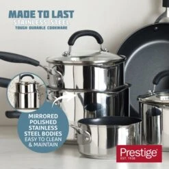 Prestige Made To Last Stainless Steel Saucepan, 18cm 13 Prestige Made To Last Stainless Steel Saucepan, 18cm -Home Furnishing Store 30842441 alt03