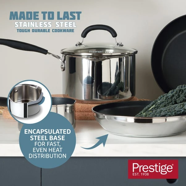 Prestige Made To Last Stainless Steel Saucepan, 18cm 7 Prestige Made To Last Stainless Steel Saucepan, 18cm - Image 5